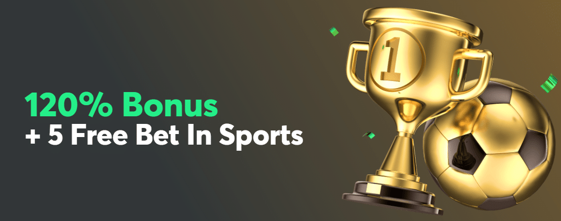 The welcome sports offer at BC.GAME, which comes with five free bets as well