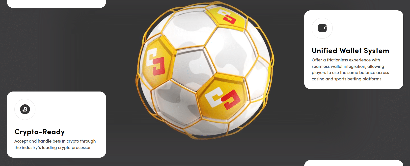 A promo banner for the SOFTSWISS sportsbook software with some of its features presented. 