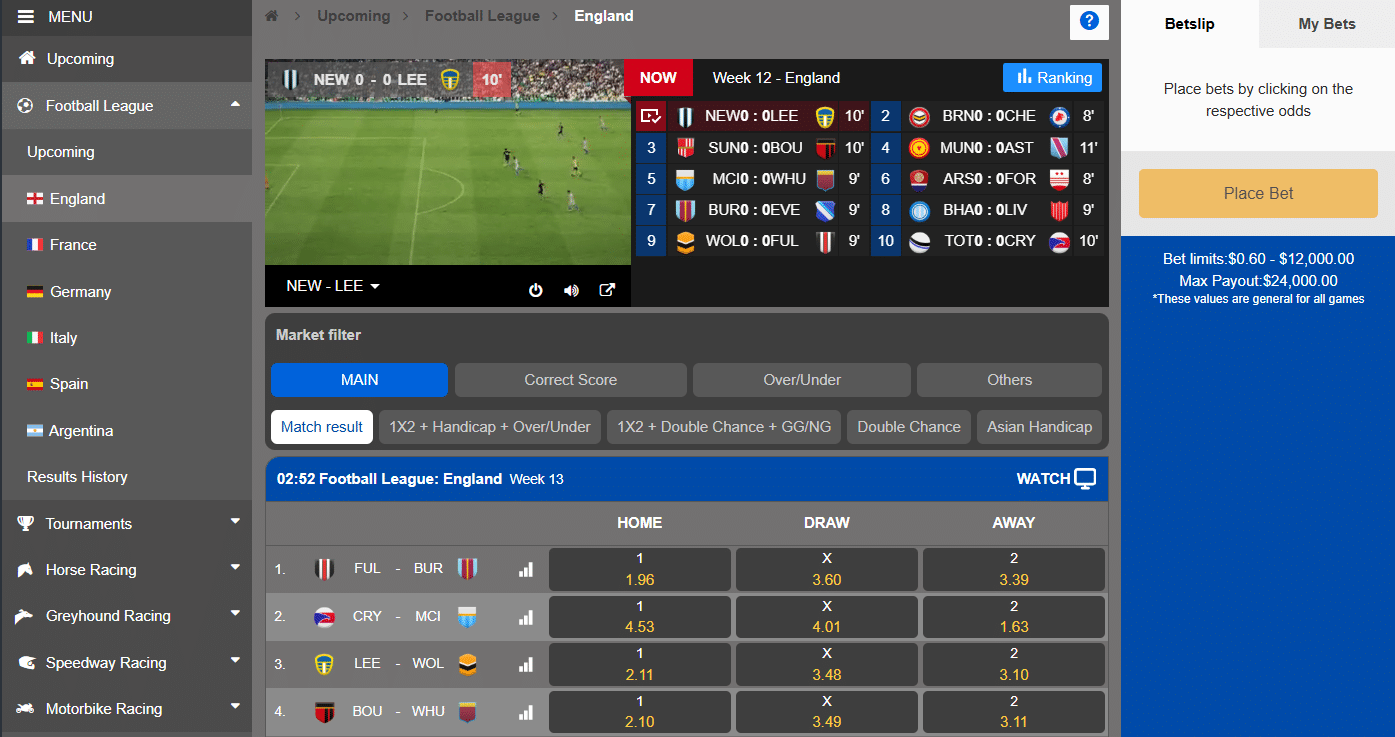 A look at the virtual sports section at Sportsbet.io that offers wagering on primarily simulated events from BetRadar.