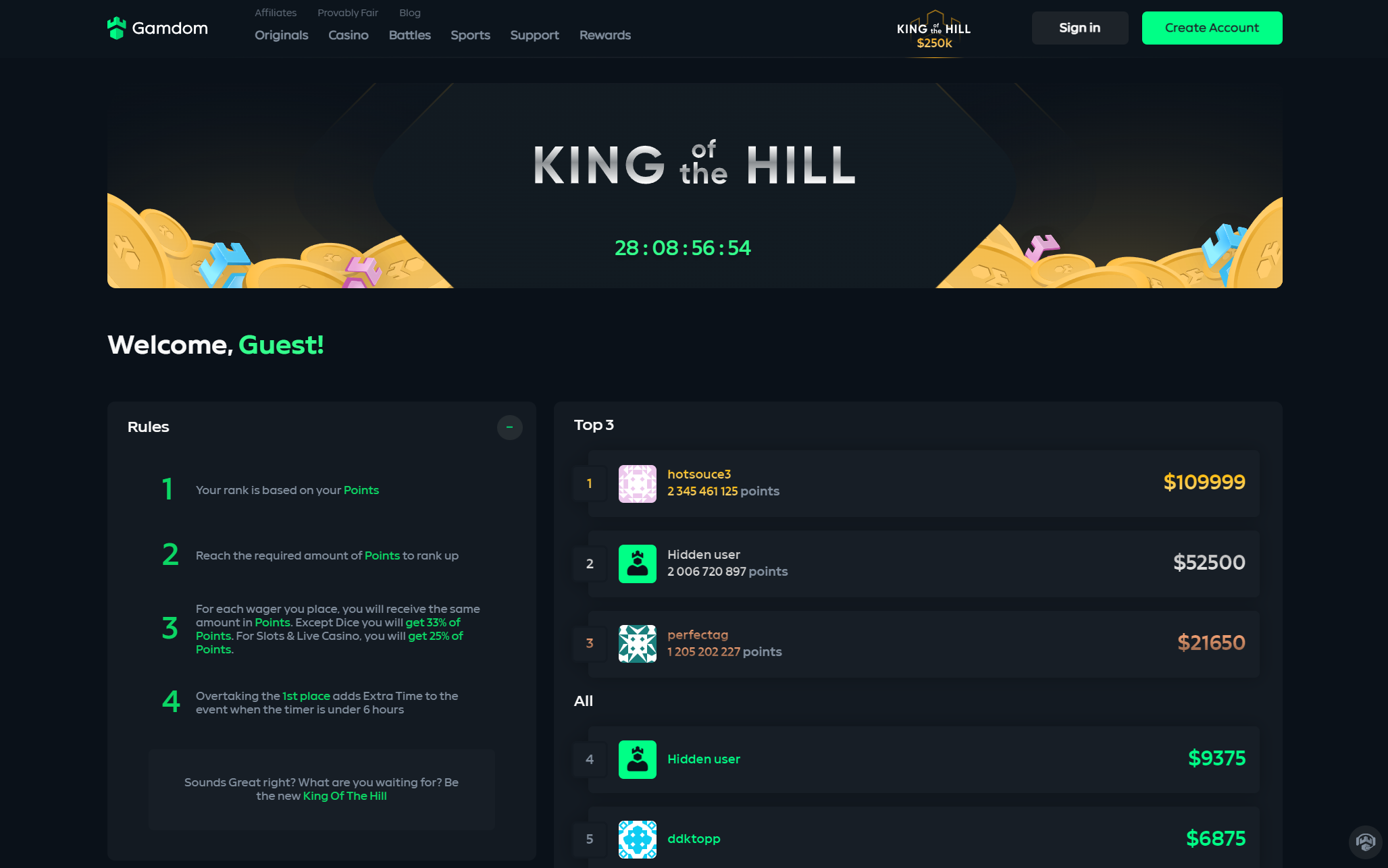 Gamdom King of the Hill