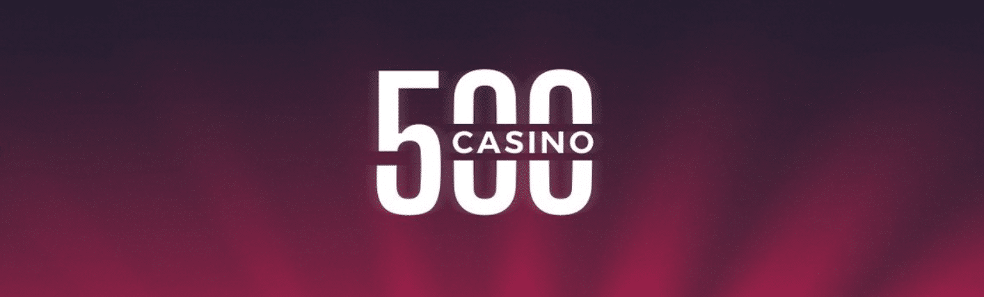 A promo banner from the crypto casino and sportsbook 500 Casino featuring its logo.