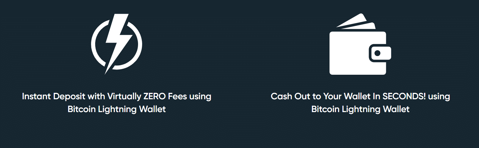 a promo banner at Betplay.io which markets the speed of Bitcoin lighting transfers on this platform.