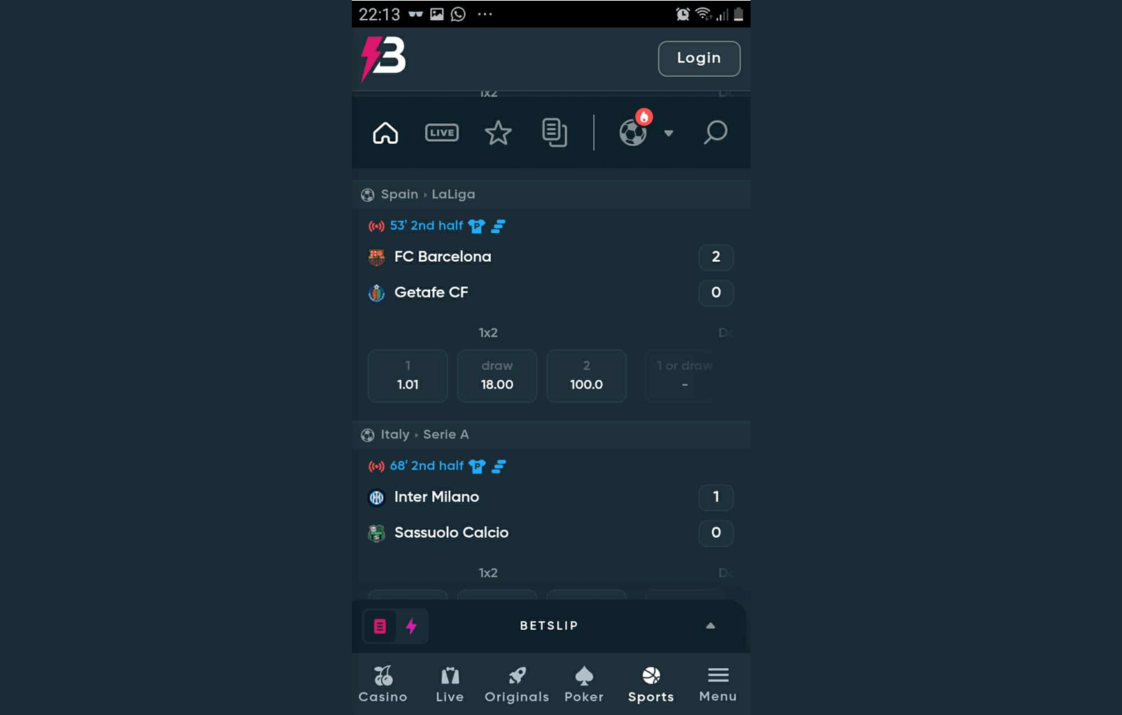 A look at the mobile version of the Betplay.io website.