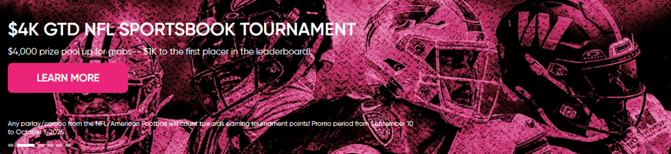 A promo banner for an NFL sportsbook contest at Betplay.io.