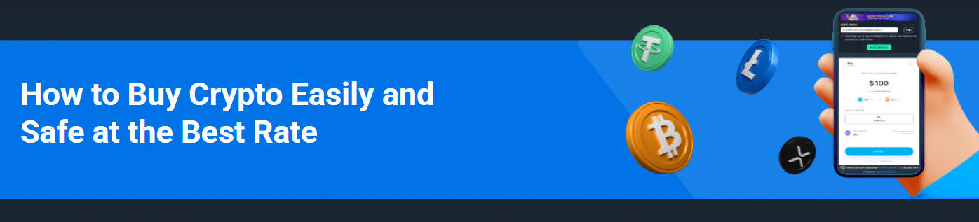 A buy crypto banner for digital coin purchasing at Bitsler.com.