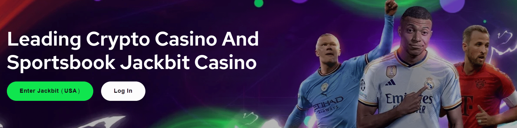 A promo banner for  the Jackbit sportsbook found on the Jackbit casino club website.