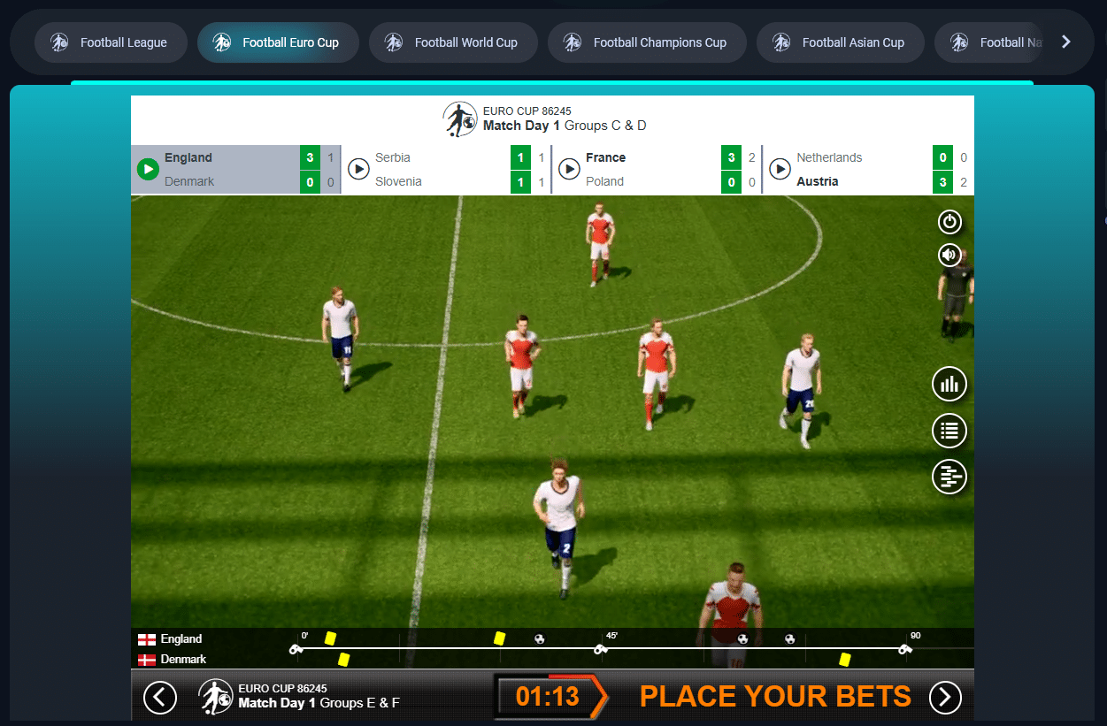 A look at some of the virtual sports option provided by SportsRardar at Jackbit crypto casino and sportsbook.
