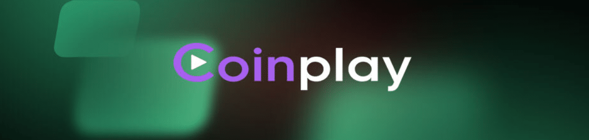 A simple promotional banner for Coinplay.com using this site's logo.