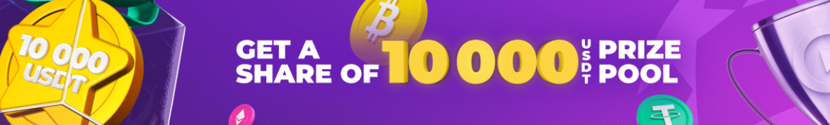 A promo banner for the Coinplay 10 000 USDT betting competition.