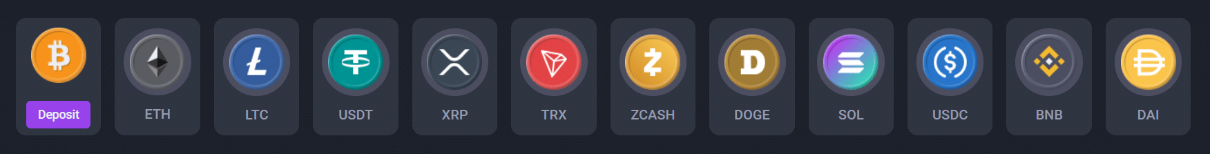 The cryptos accepted for depositing and withdrawing at Coinplay.com.