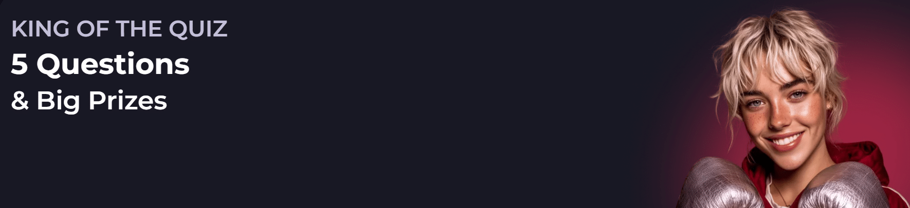 A promo banner at CryptoLeo for a quizzes promotion. 