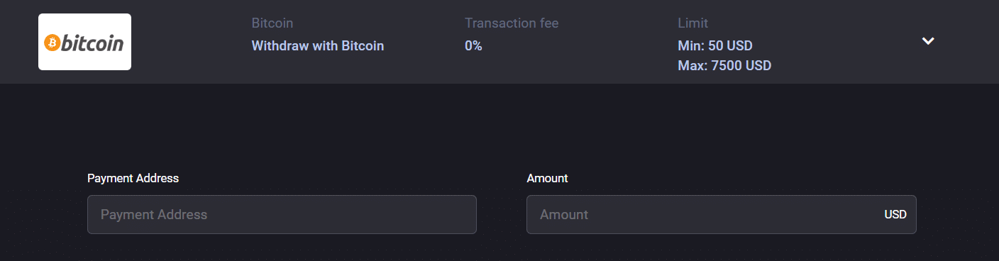 The MyStake withdrawal section from the MyStake payment page. 