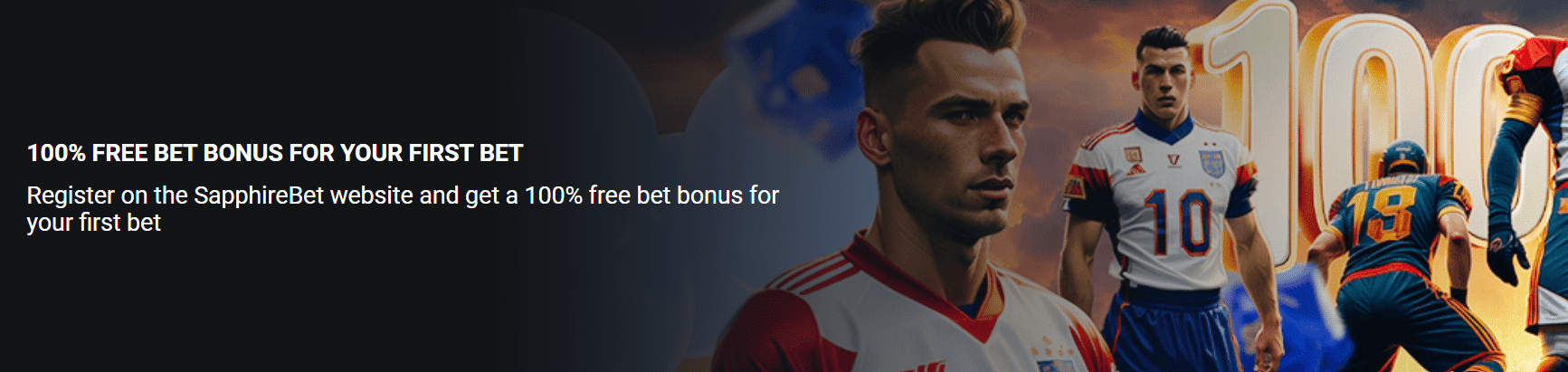 A promo banner for the SapphireBet welcome bonus
