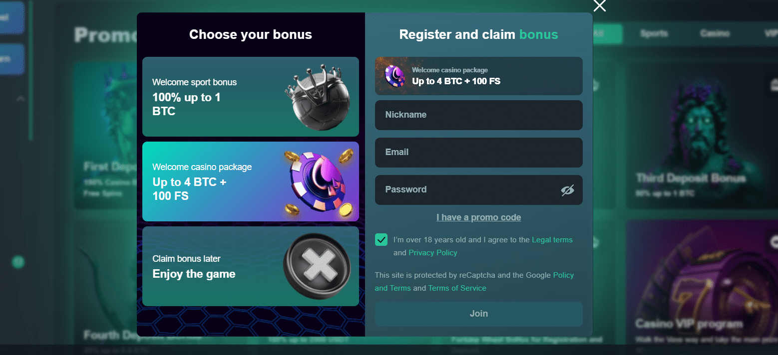 The Vave sign-up form, which you need to fill out to join Vave.com and gamble here.