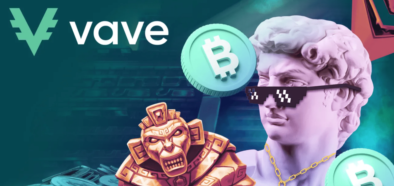 A promo banner for Vave.com heavily leaning into the unique indemnity and branding this platform has chosen.