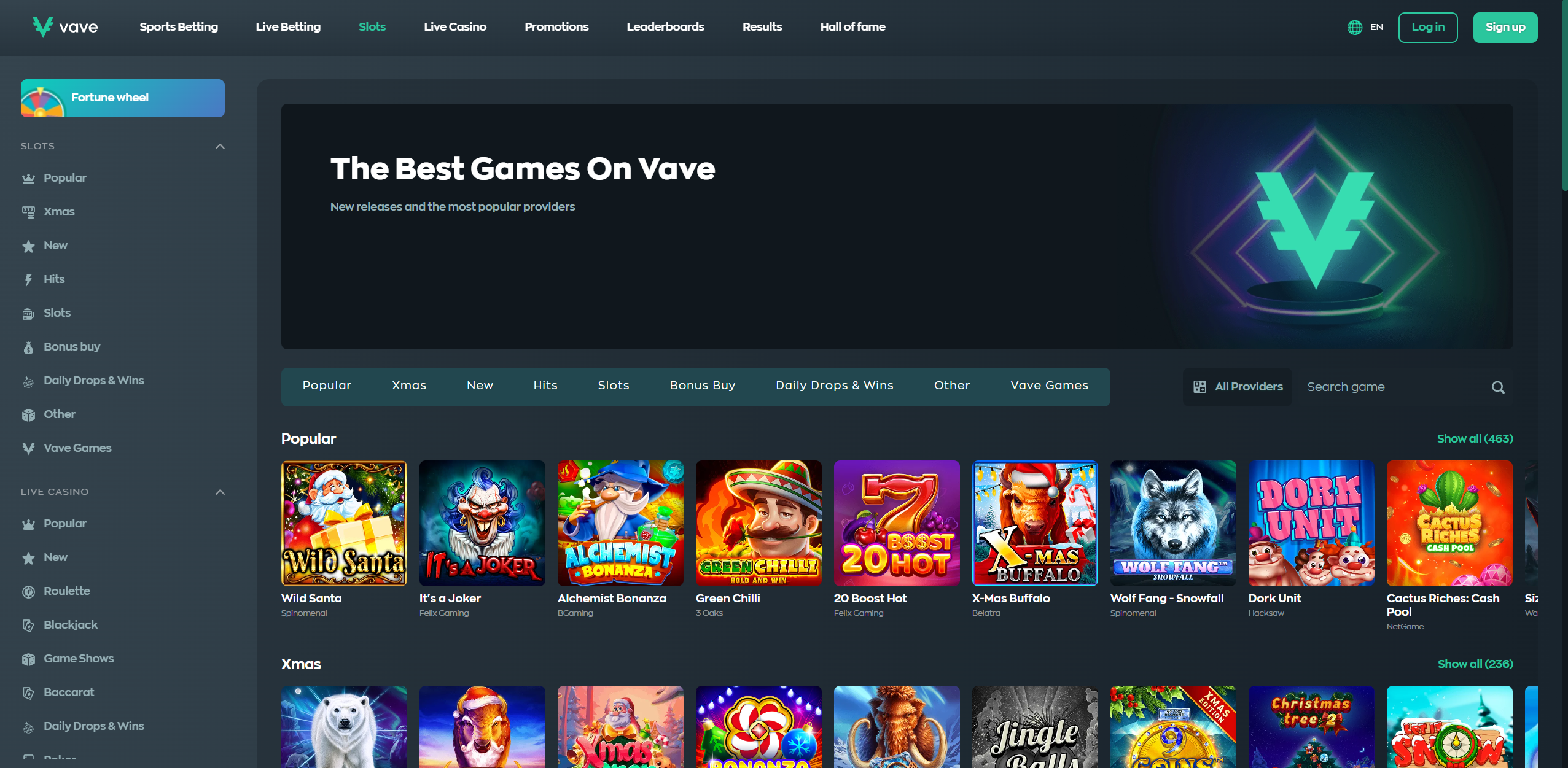 Vave Casino Games