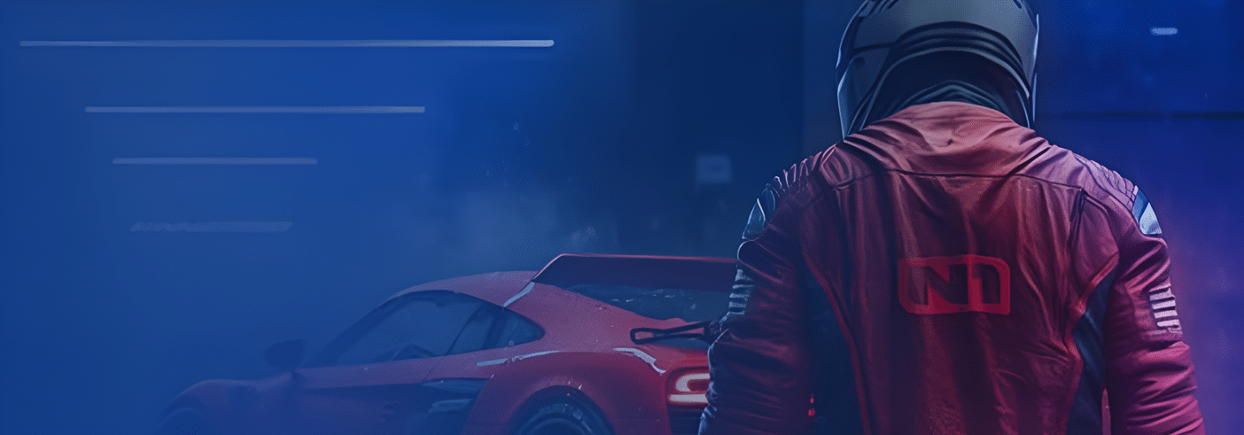 A promo banner with the N1Bet racer featured.