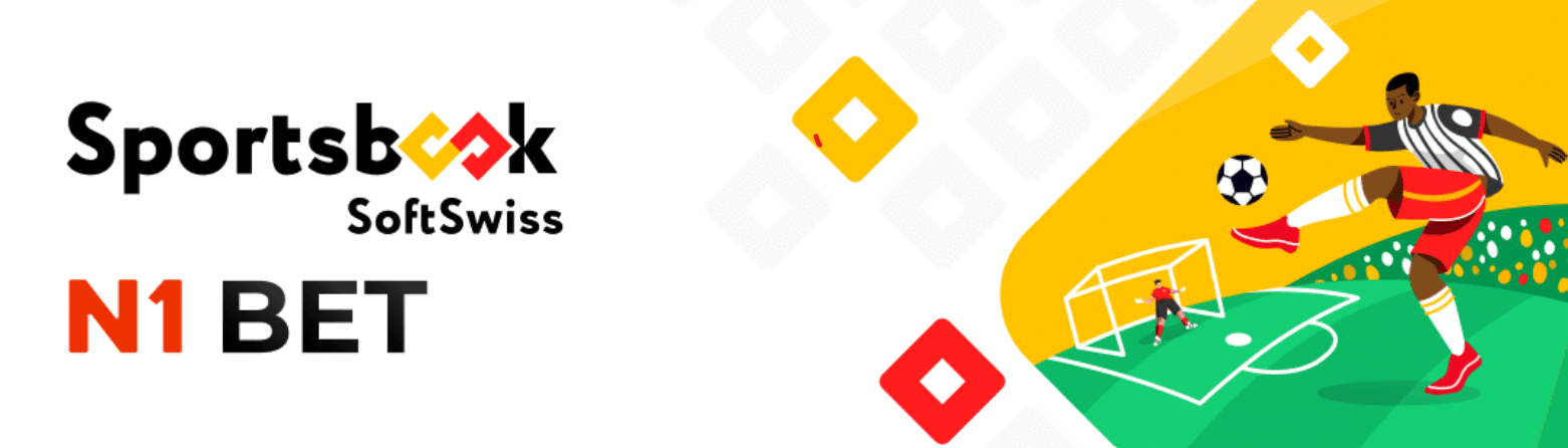 A promo banner featured in the press release for the debut of N1Bet announcing its partnership with SoftSwiss.