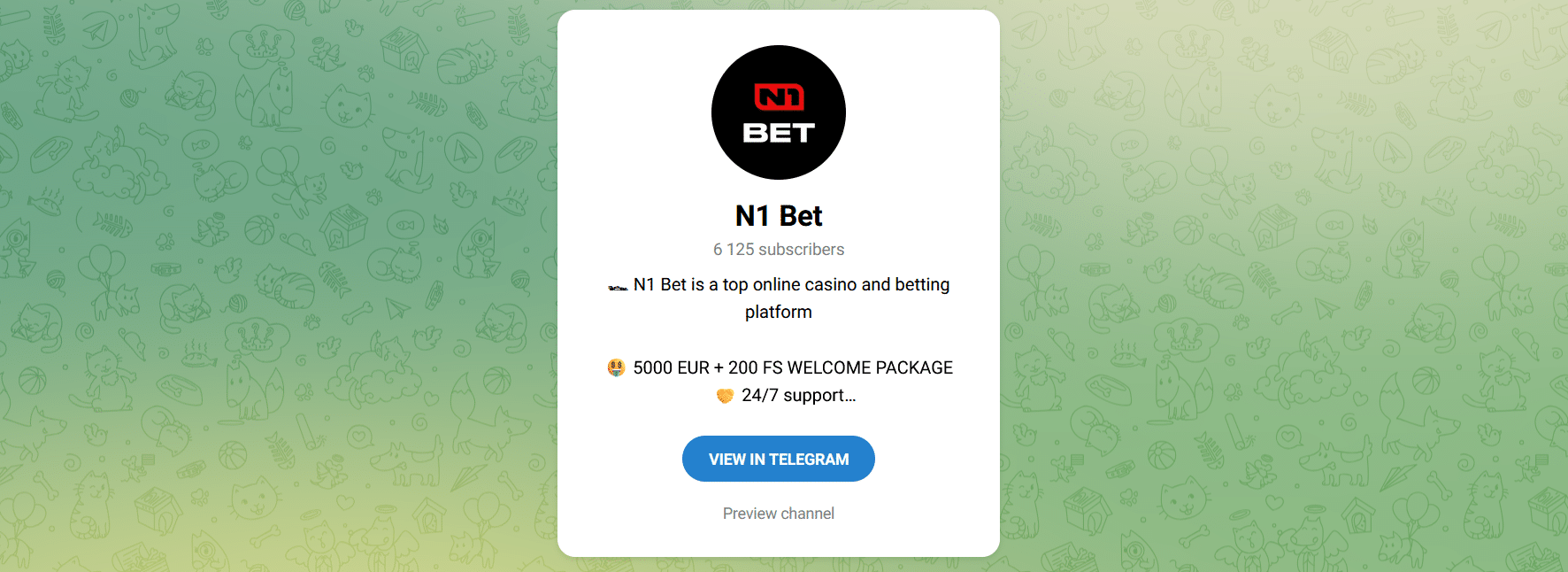 The N1Bet official Telegram Channel.