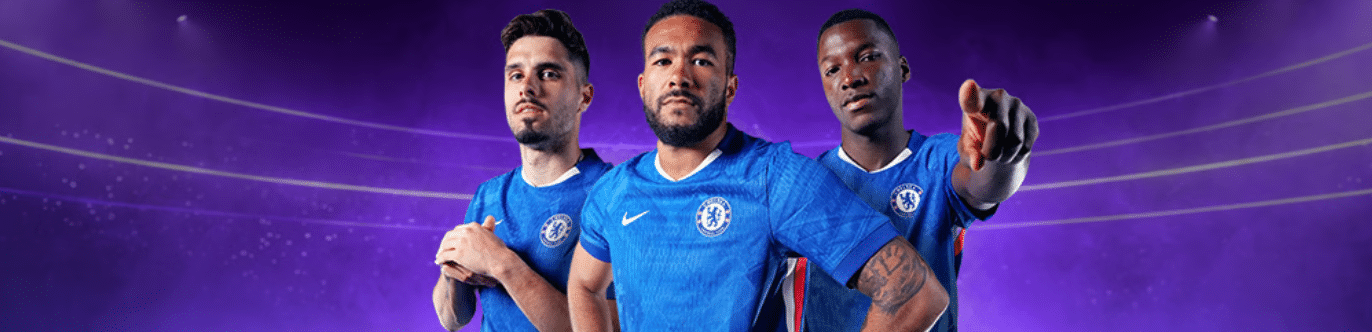 A Roobet ad banner advertising the Chelsea FC promos available here. 