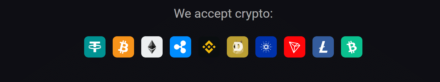 A selection of crypto accepted at the N1Bet gambling site.