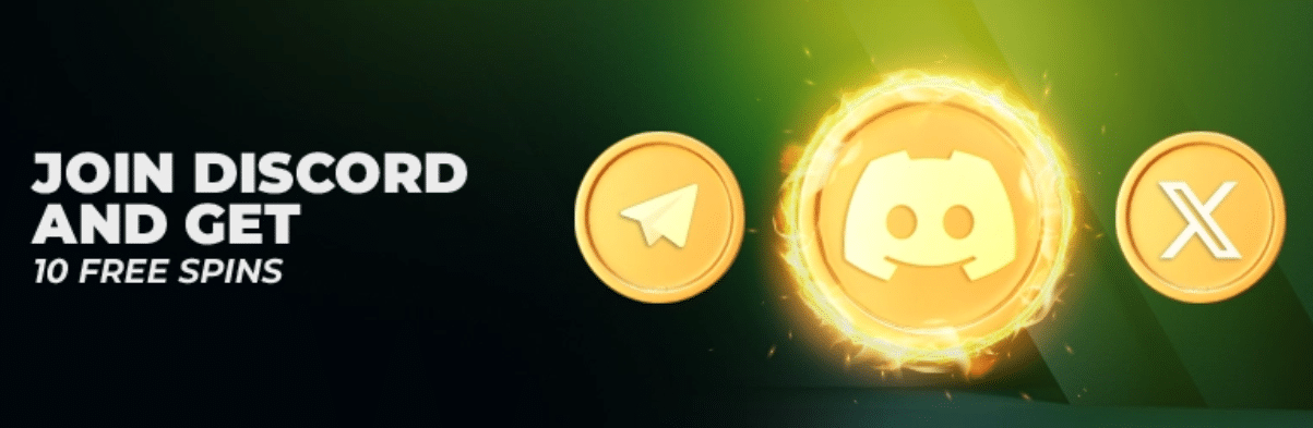 A banner marketing Velobet's discord bonuses, and other social media giveaways posted on Telegram and X.
