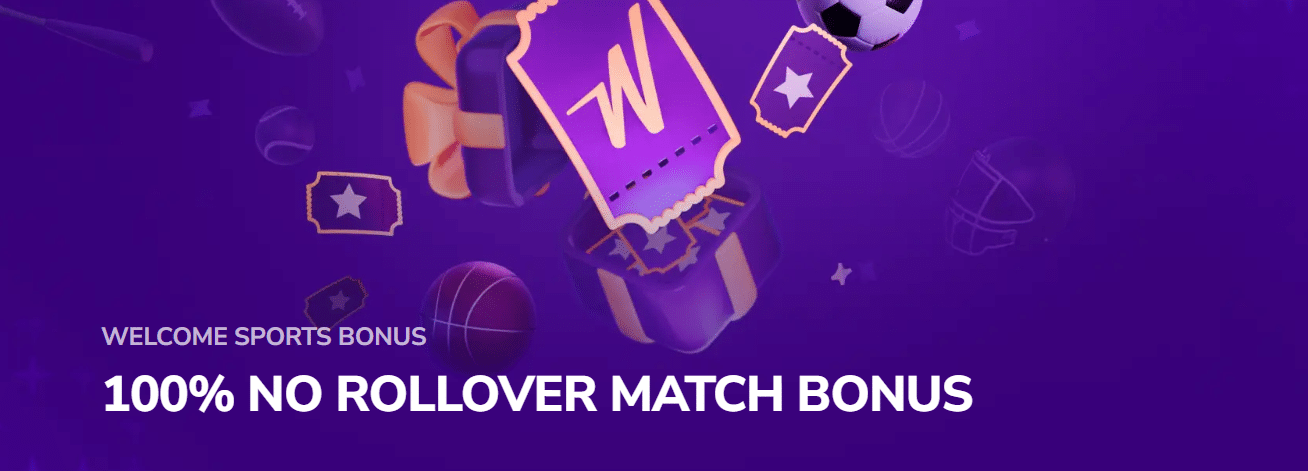 A promo banner for the Winz.io Sports Welcome Bonus. 