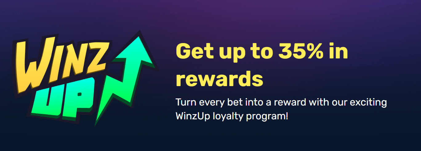 A promo banner for the Winz.io loyalty system.