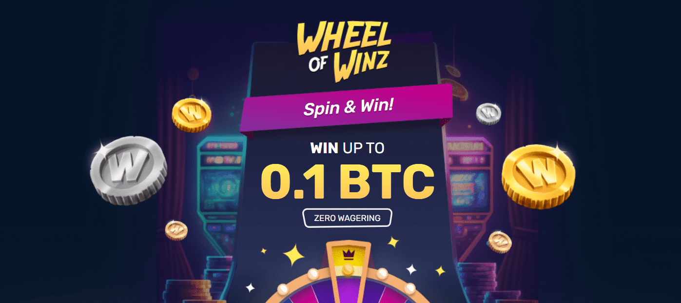 The Winz.io Wheel of Winz promo.