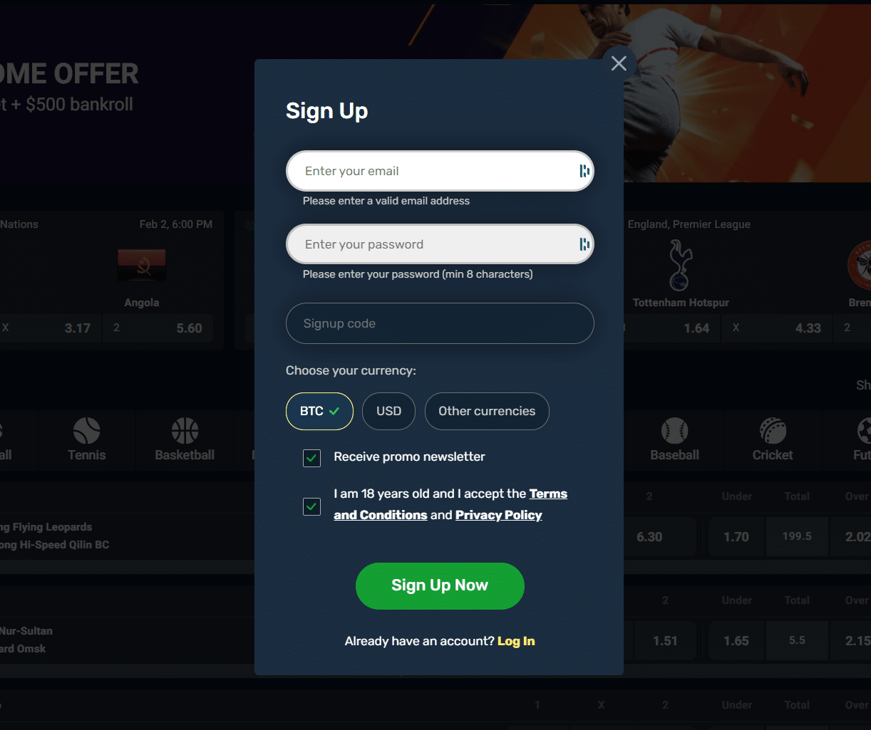 Winz.io Registration