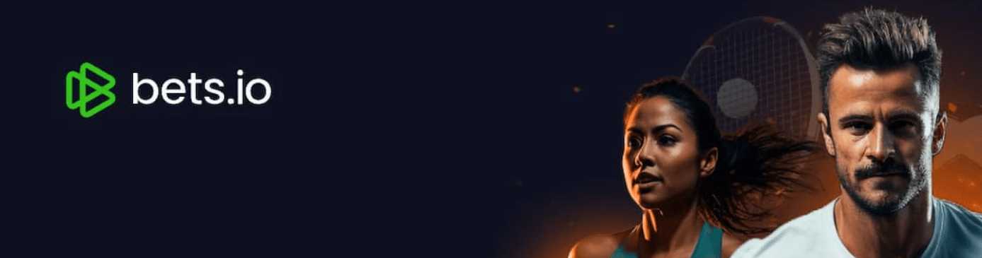 A promo banner for the Bets.io crypto casino and sportsbook. 