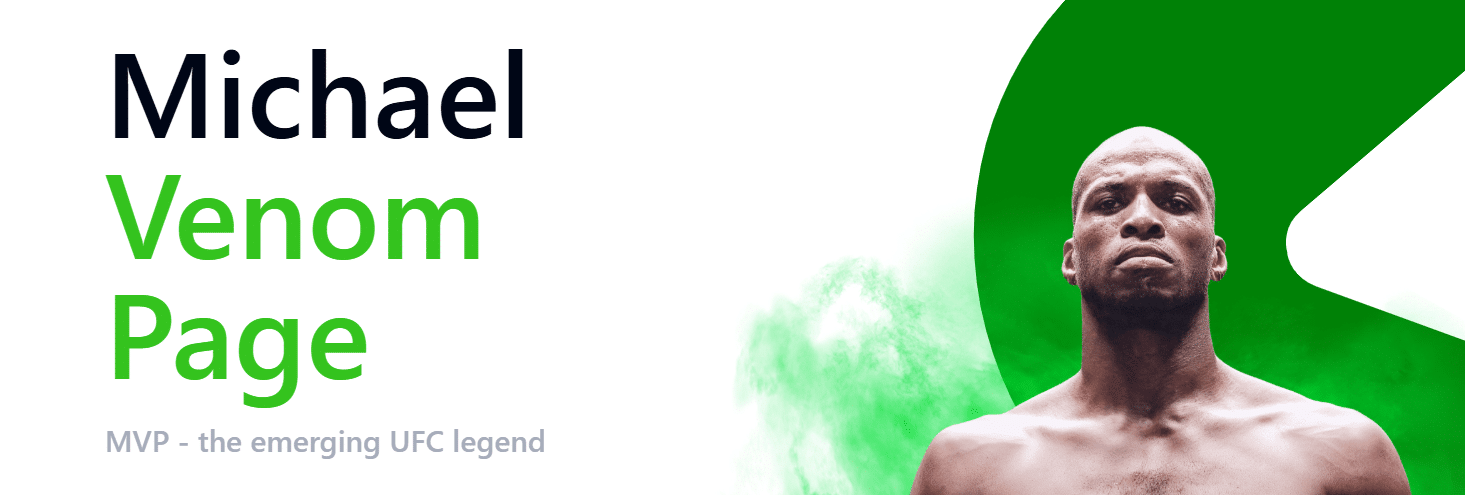 A promo banner for the partnership sponsorship deal between Bets.io and Michael Venom Page.