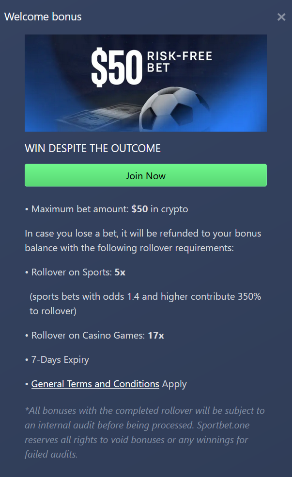 Sportbet.one Free Bet
