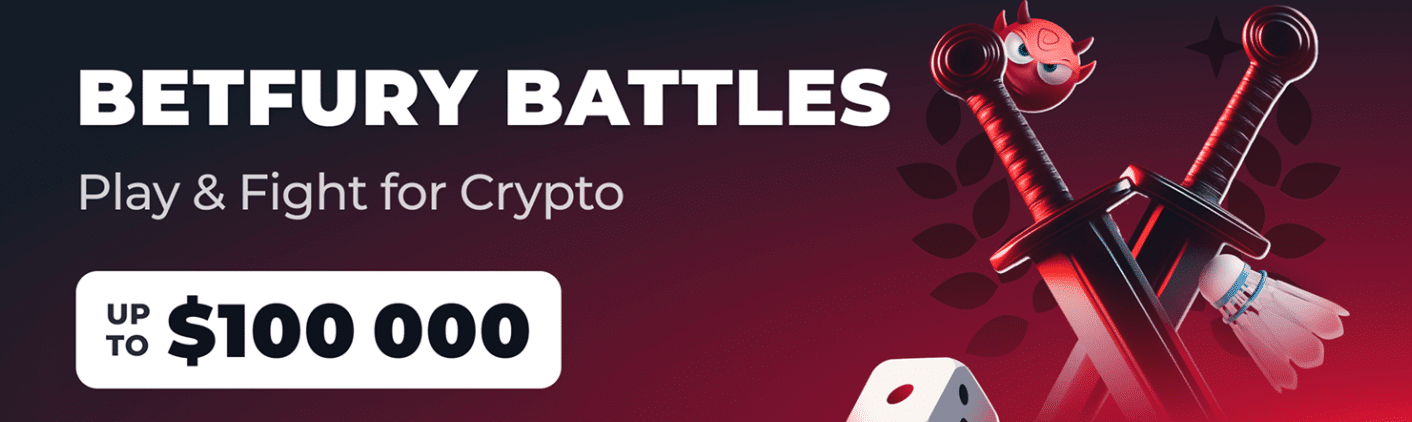 A promo banner for the BetFury battles, competitive events. 