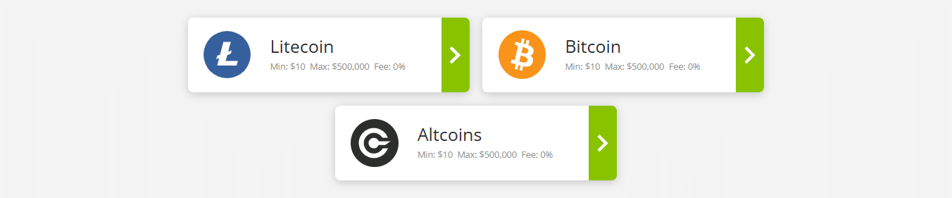 The main crypto deposit choices at BetOnline.ag.