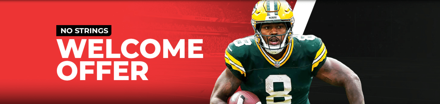 A promo banner for the BetOnline welcome bonus.