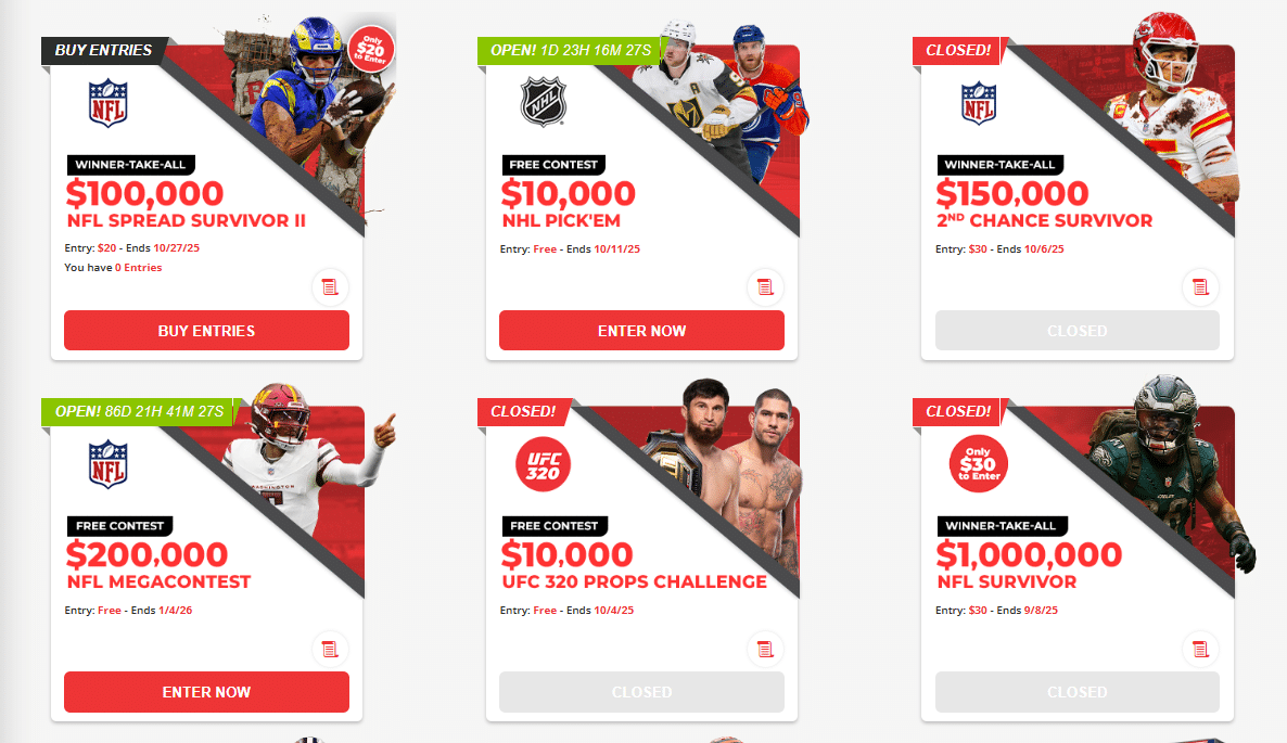 BetOnline's contests section.