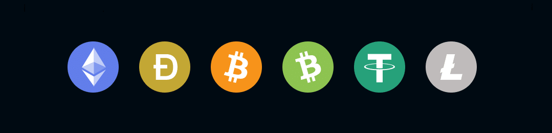 The crypto coins accepted at RocketPlay.com.