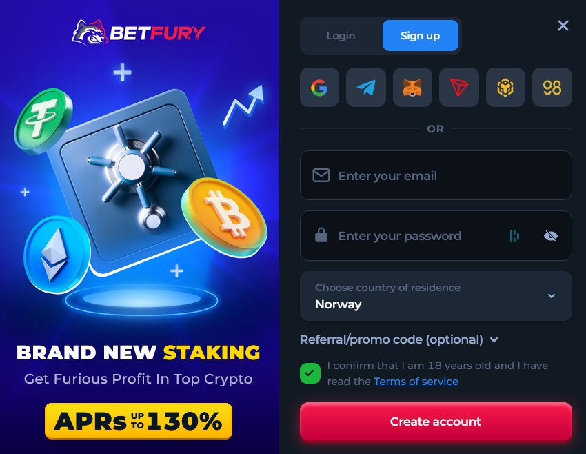 BetFury Registration