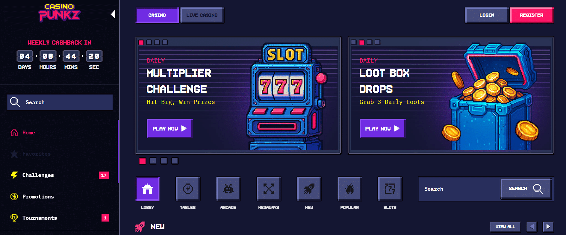 A look at the BetPanda sister site Casino Punkz