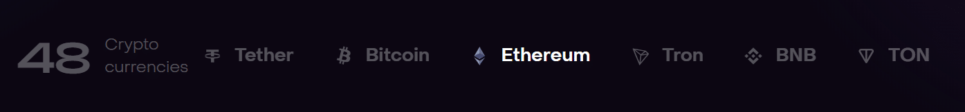 A banner advertising the crypto deposit options at Dexsport. 