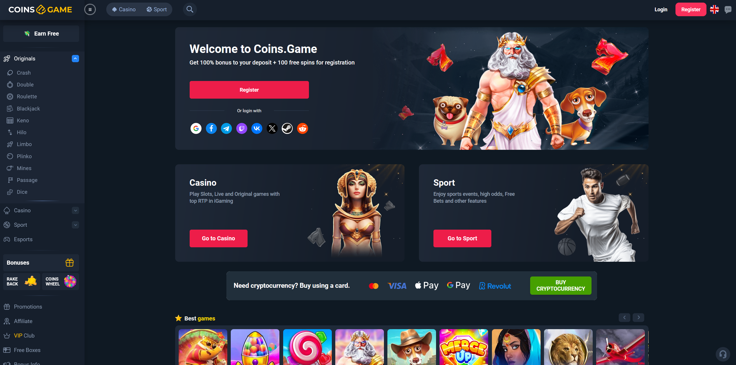 Coins Game Casino Design