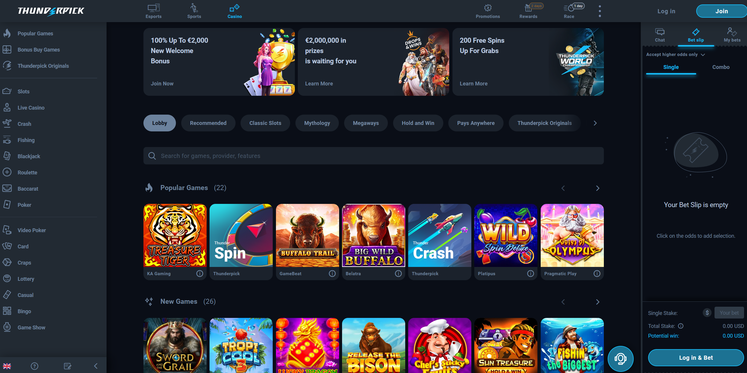 Thunderpick Casino Games