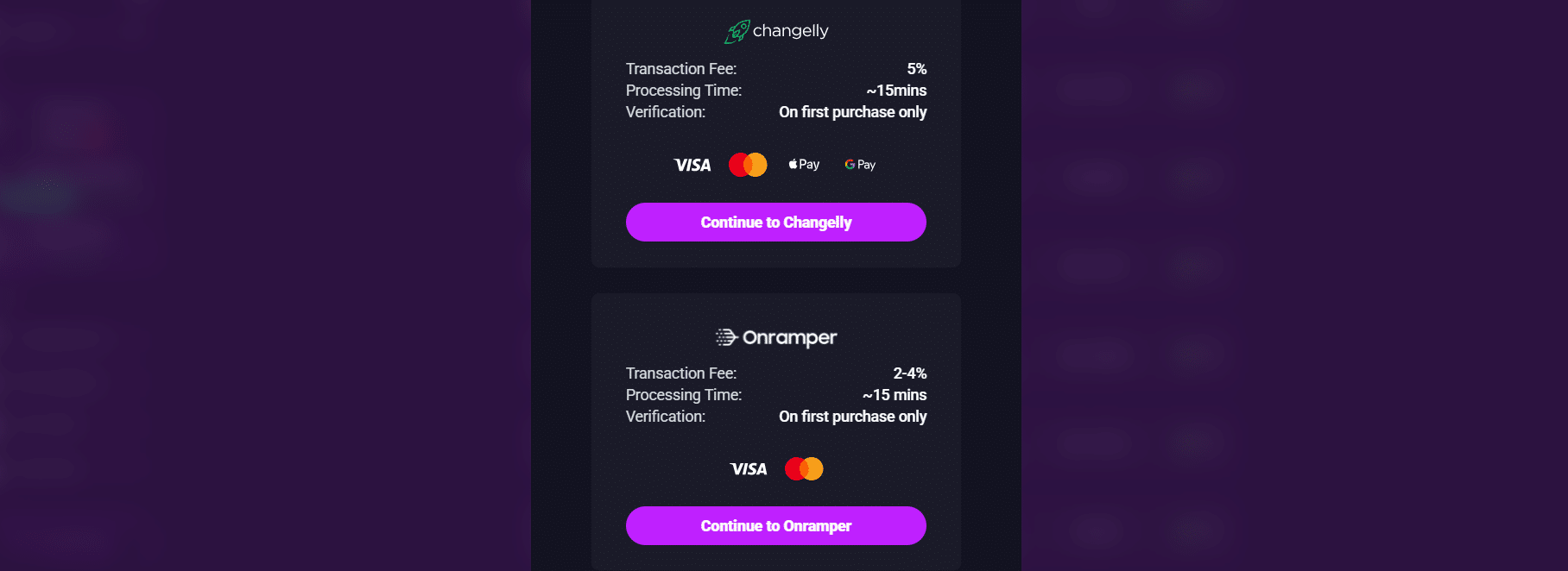 The buy crypto options at Metaspins.com for purchasing cryptos off site. 