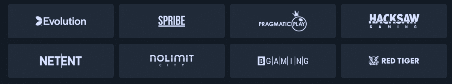 A list of a few of the providers partnered with CasinoBet.com bringing their games over to this site. 