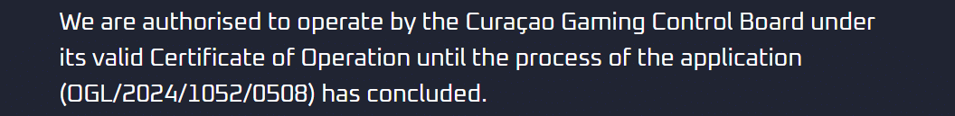 A note on the gambling licensed issued to Thrill.com by the Curacao Gaming Control Board