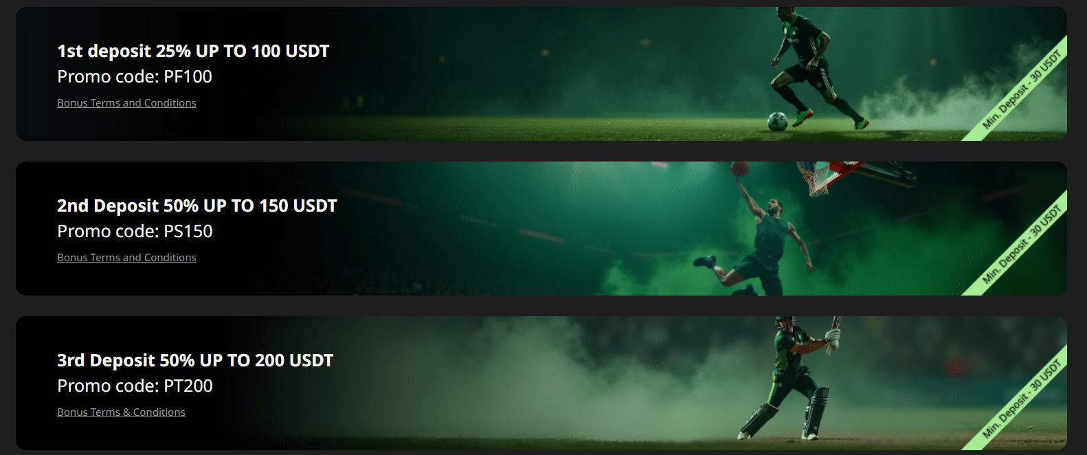 The Three-Part sports welcome bonus at WillBet crypto casino and sportsbook.